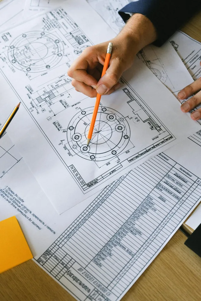 Reviewing dimensions on a mechanical drawing